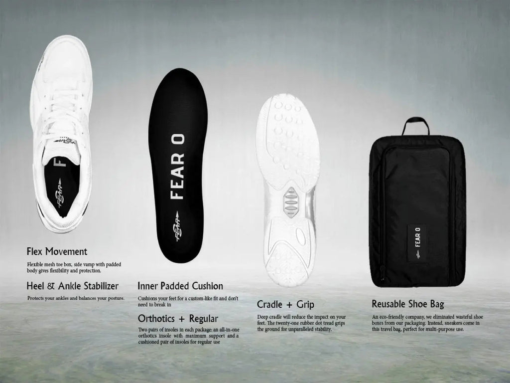 Herren-Gehschuhe mit fester Unterstützung für hohe Fußgewölbe, All-in-One, Weiß, Komfort- und Performance-Stil