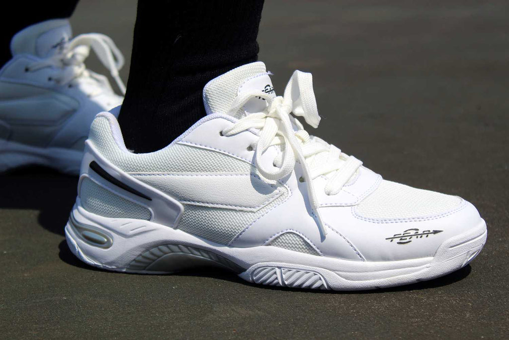 Herren-Gehschuhe mit fester Unterstützung für hohe Fußgewölbe, All-in-One, Weiß, Komfort- und Performance-Stil