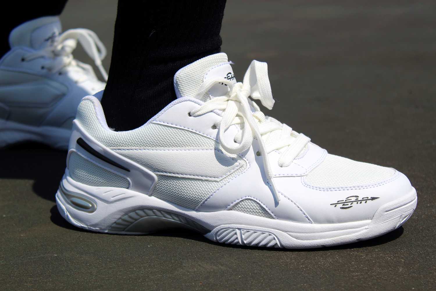 Herren-Gehschuhe mit fester Unterstützung für hohe Fußgewölbe, All-in-One, Weiß, Komfort- und Performance-Stil